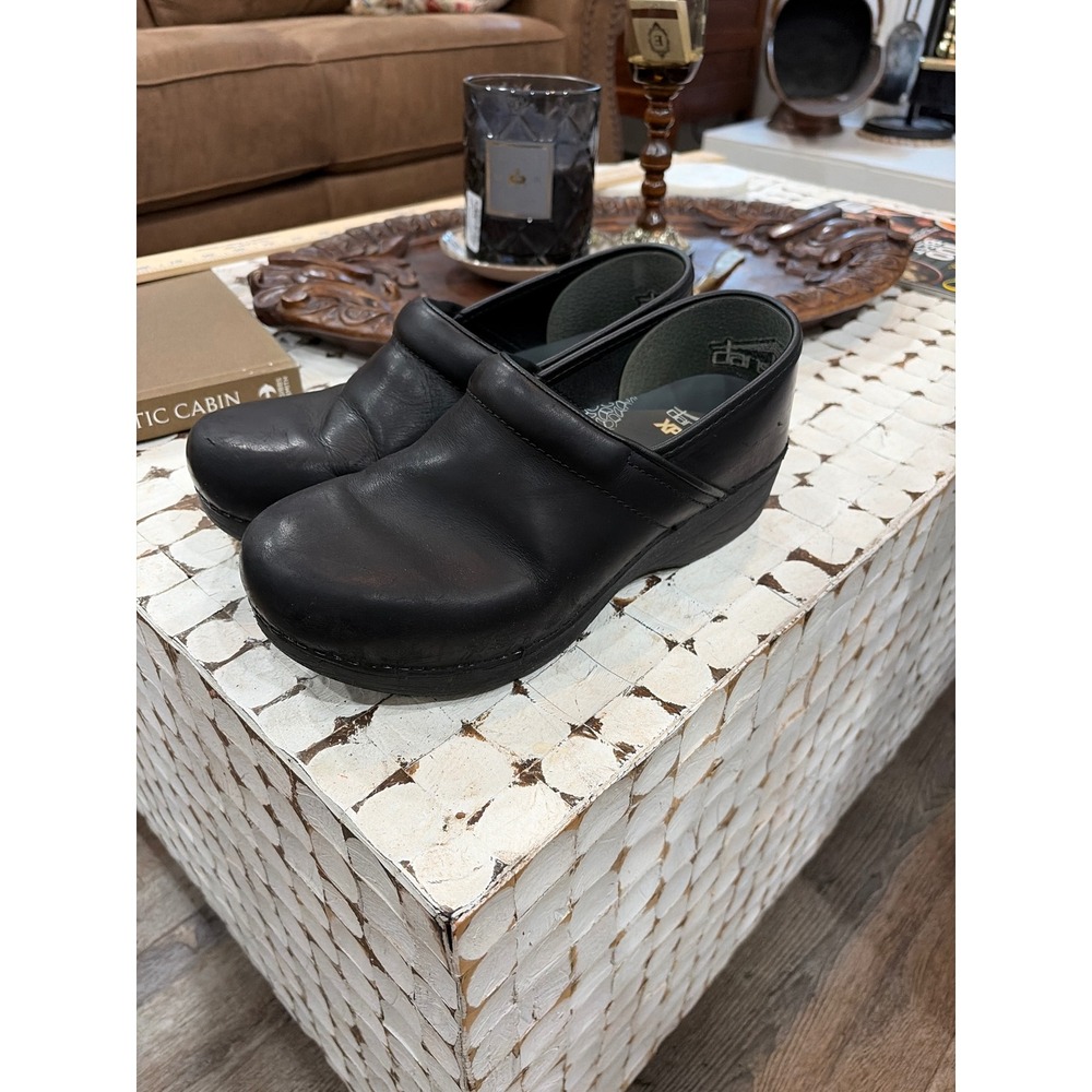 Dansko Black Leather Clogs